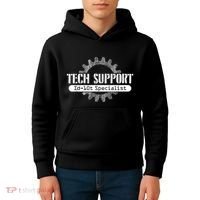 Funny Tech Support Id10t Computer Idiot Joke Kids Hoodie thumb 4