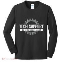 Funny Tech Support Id10t Computer Idiot Joke Kids Long Sleeve Shirt thumb 0