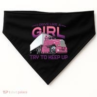 Funny Trucker Semi Big Rig Truck Drivers Cool Gift USA-Made Doggie Bandana thumb 0