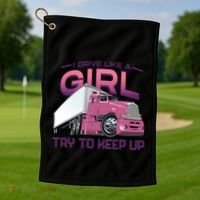 Funny Trucker Semi Big Rig Truck Drivers Cool Gift Golf Towel thumb 1
