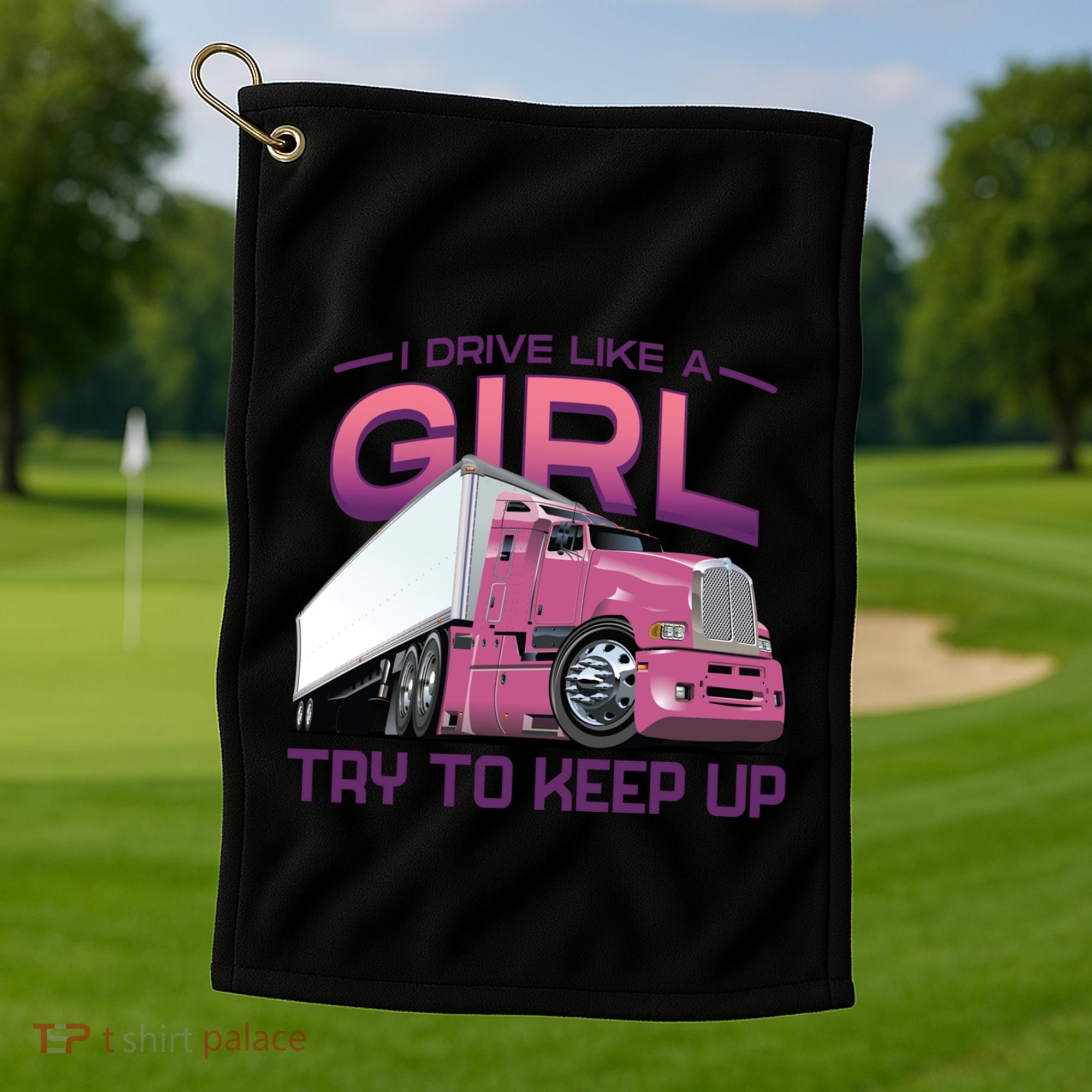 Funny Trucker Semi Big Rig Truck Drivers Cool Gift Golf Towel