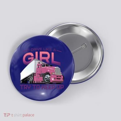Funny Trucker Semi Big Rig Truck Drivers Cool Gift Button