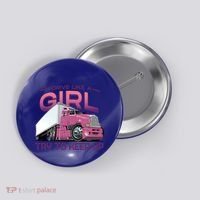 Funny Trucker Semi Big Rig Truck Drivers Cool Gift Button thumb 0