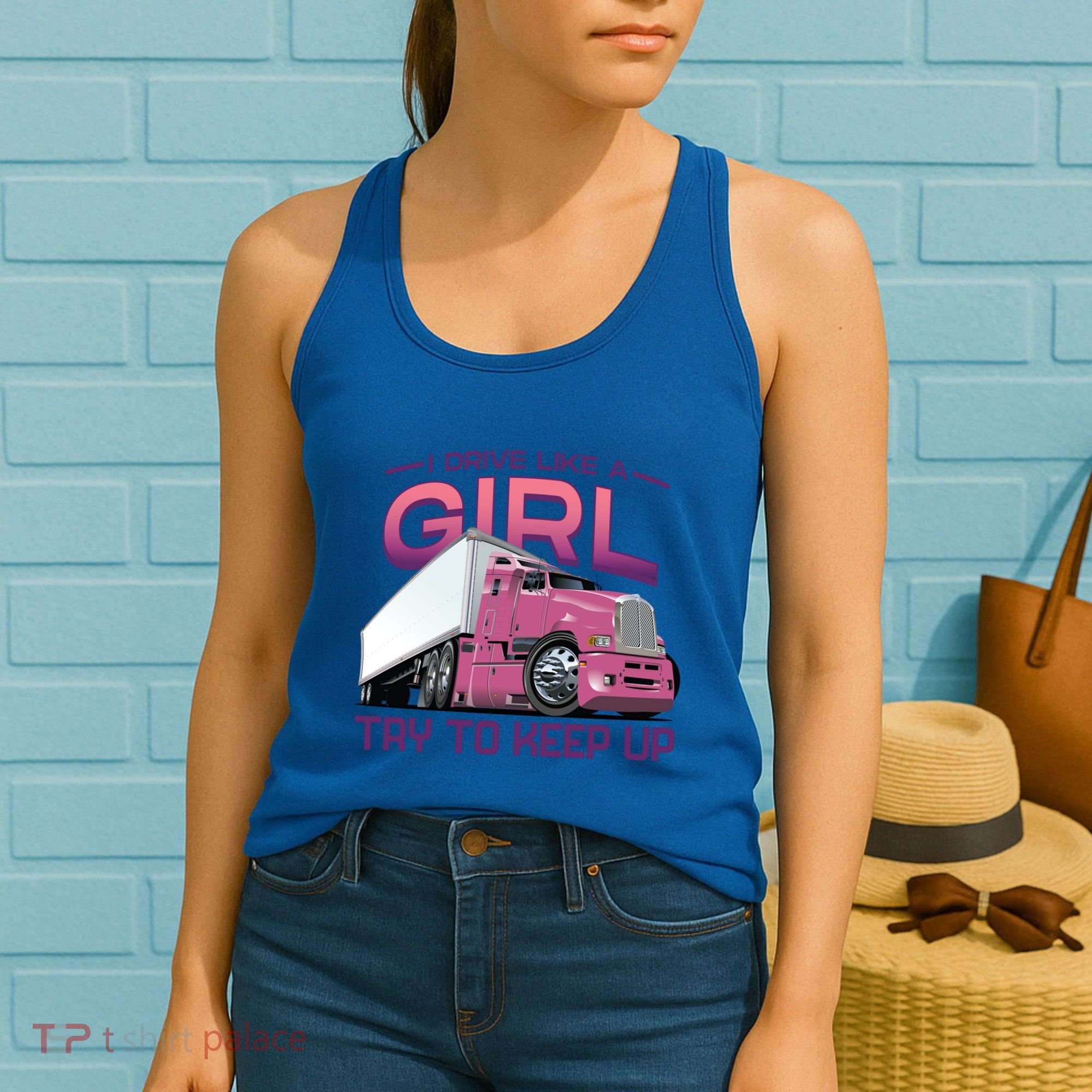 Funny Trucker Semi Big Rig Truck Drivers Cool Gift Women's Tank Top
