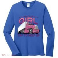 Funny Trucker Semi Big Rig Truck Drivers Cool Gift Women's Long Sleeve Shirt thumb 0