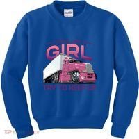Funny Trucker Semi Big Rig Truck Drivers Cool Gift Kids Sweatshirt thumb 0