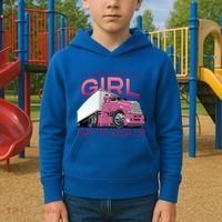 Funny Trucker Semi Big Rig Truck Drivers Cool Gift Kids Hoodie thumb 2