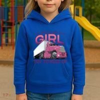Funny Trucker Semi Big Rig Truck Drivers Cool Gift Kids Hoodie thumb 3
