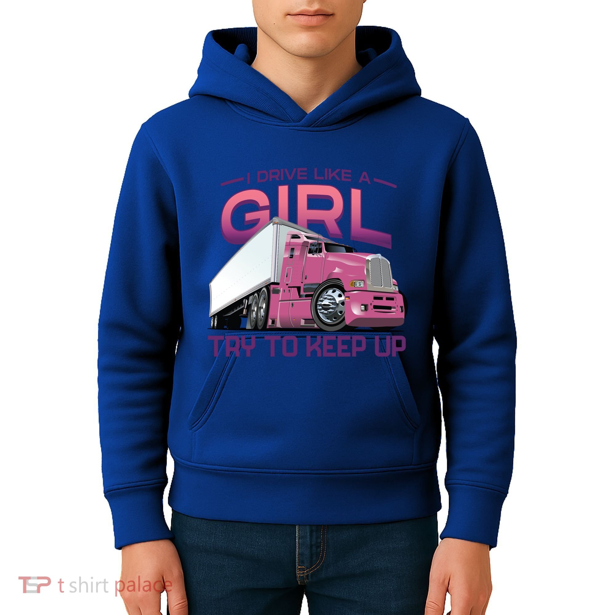 Funny Trucker Semi Big Rig Truck Drivers Cool Gift Kids Hoodie