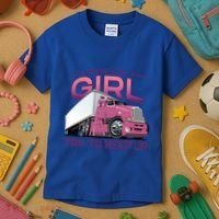 Funny Trucker Semi Big Rig Truck Drivers Cool Gift Kids T-Shirt thumb 3