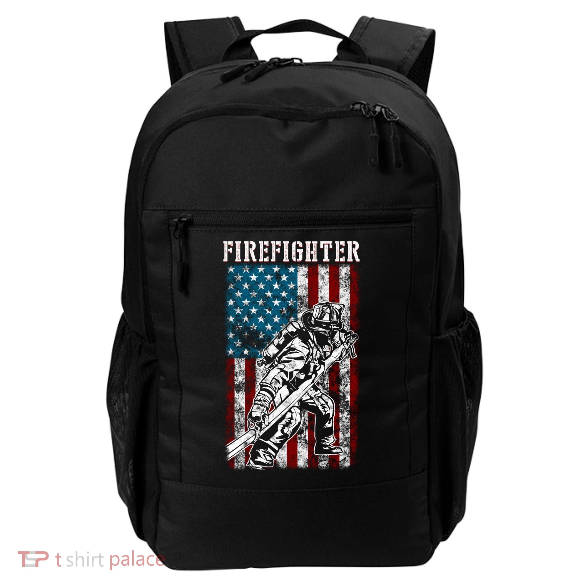 Fire Tattered Stripes Patriotic Firefighter American Flag Gift Backpack