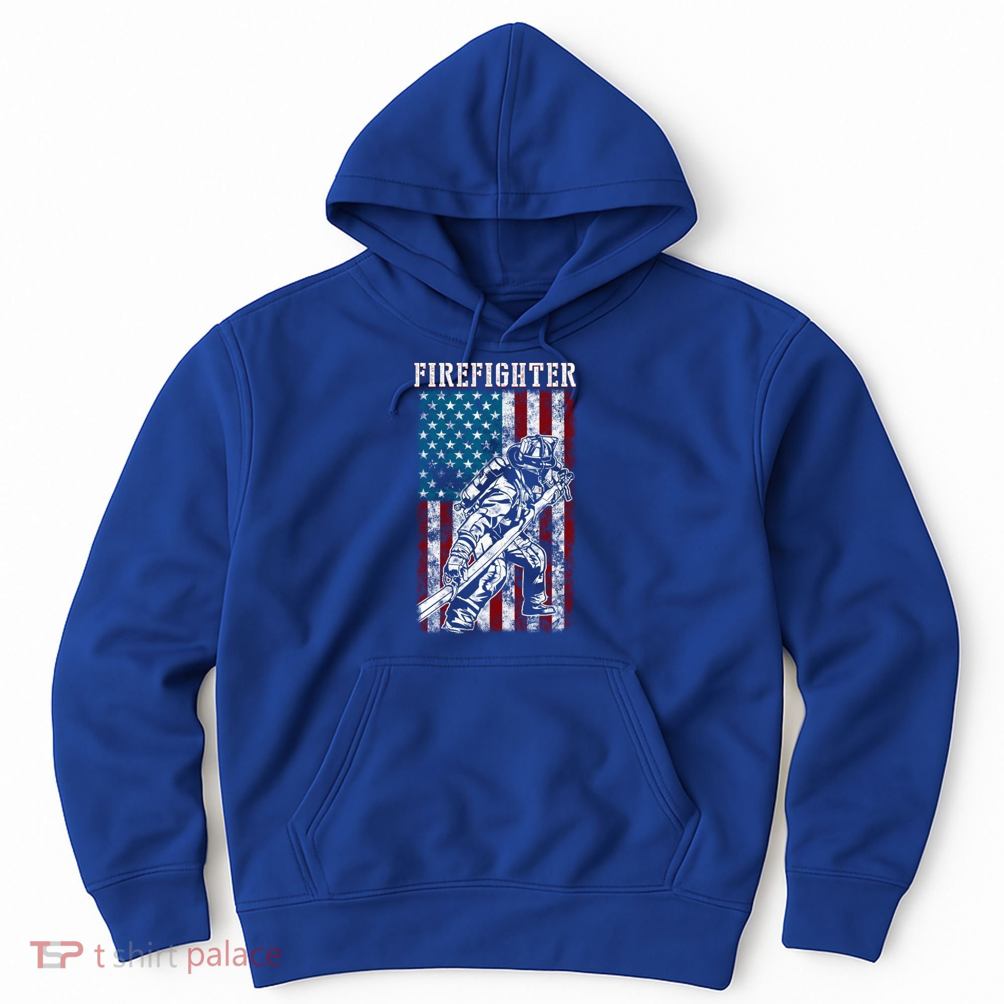 Fire Tattered Stripes Patriotic Firefighter American Flag Gift Hoodie