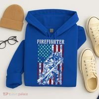 Fire Tattered Stripes Patriotic Firefighter American Flag Gift Hoodie thumb 4