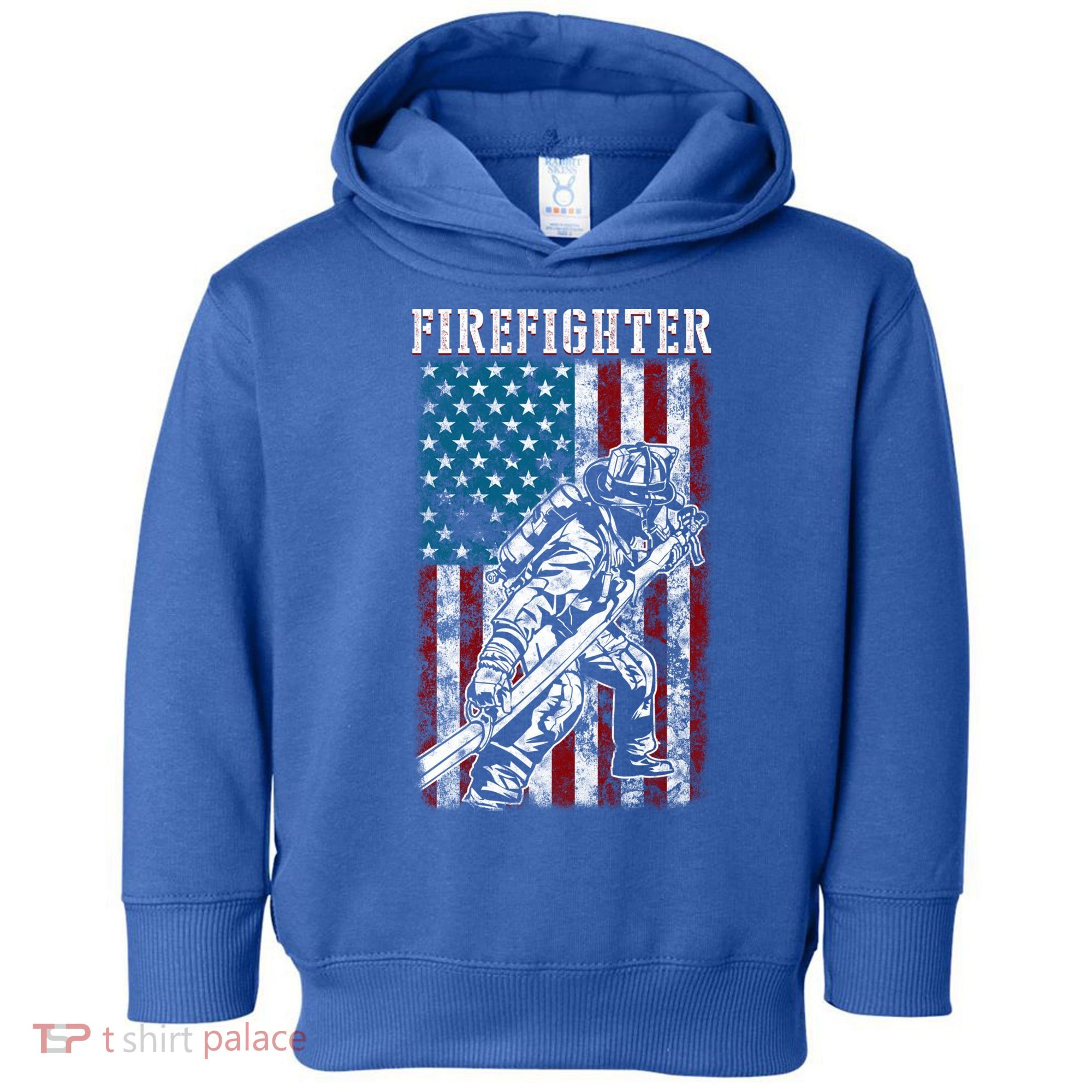 Fire Tattered Stripes Patriotic Firefighter American Flag Gift Toddler Hoodie