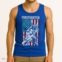 Fire Tattered Stripes Patriotic Firefighter American Flag Gift Tank Top thumb 3