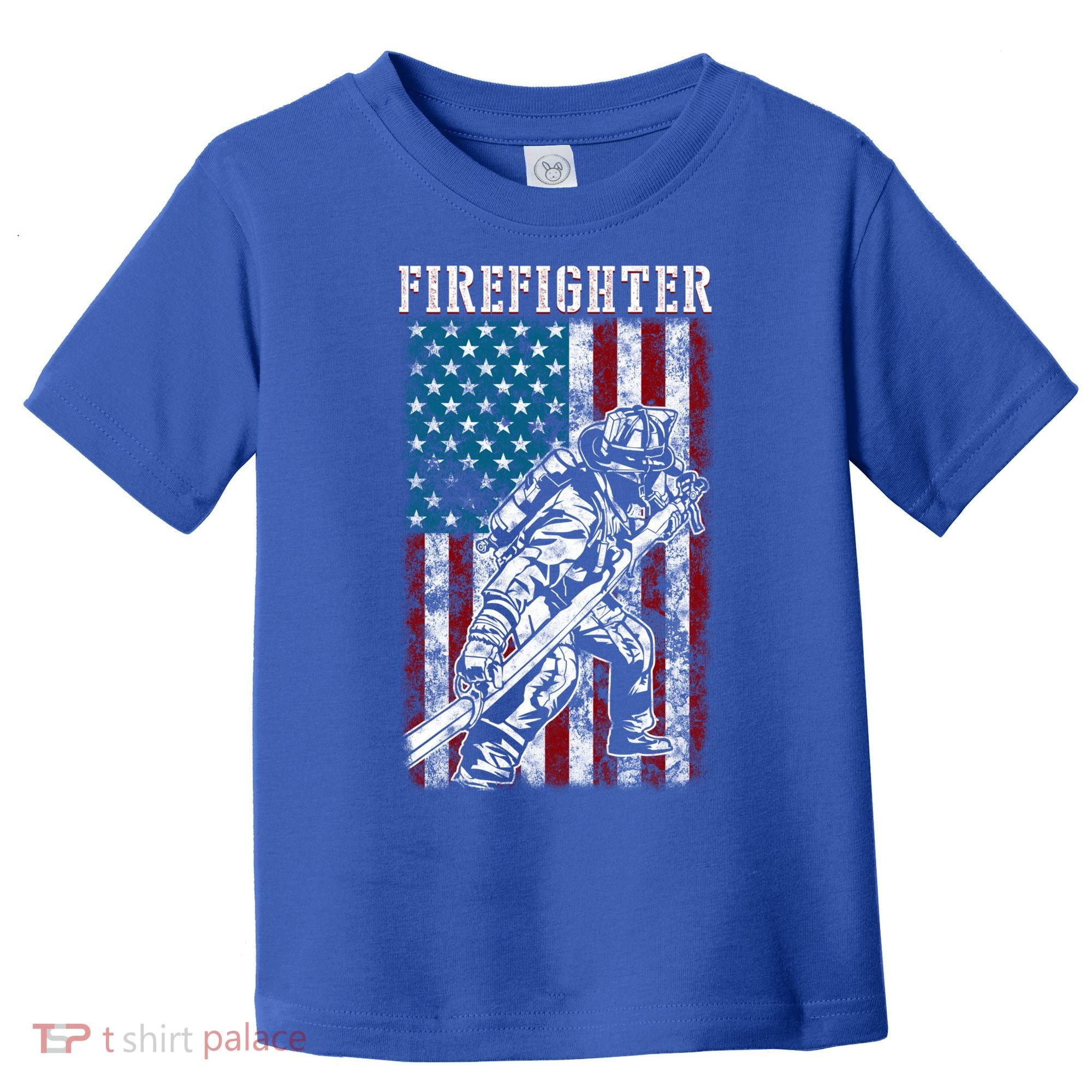 Fire Tattered Stripes Patriotic Firefighter American Flag Gift Toddler T-Shirt