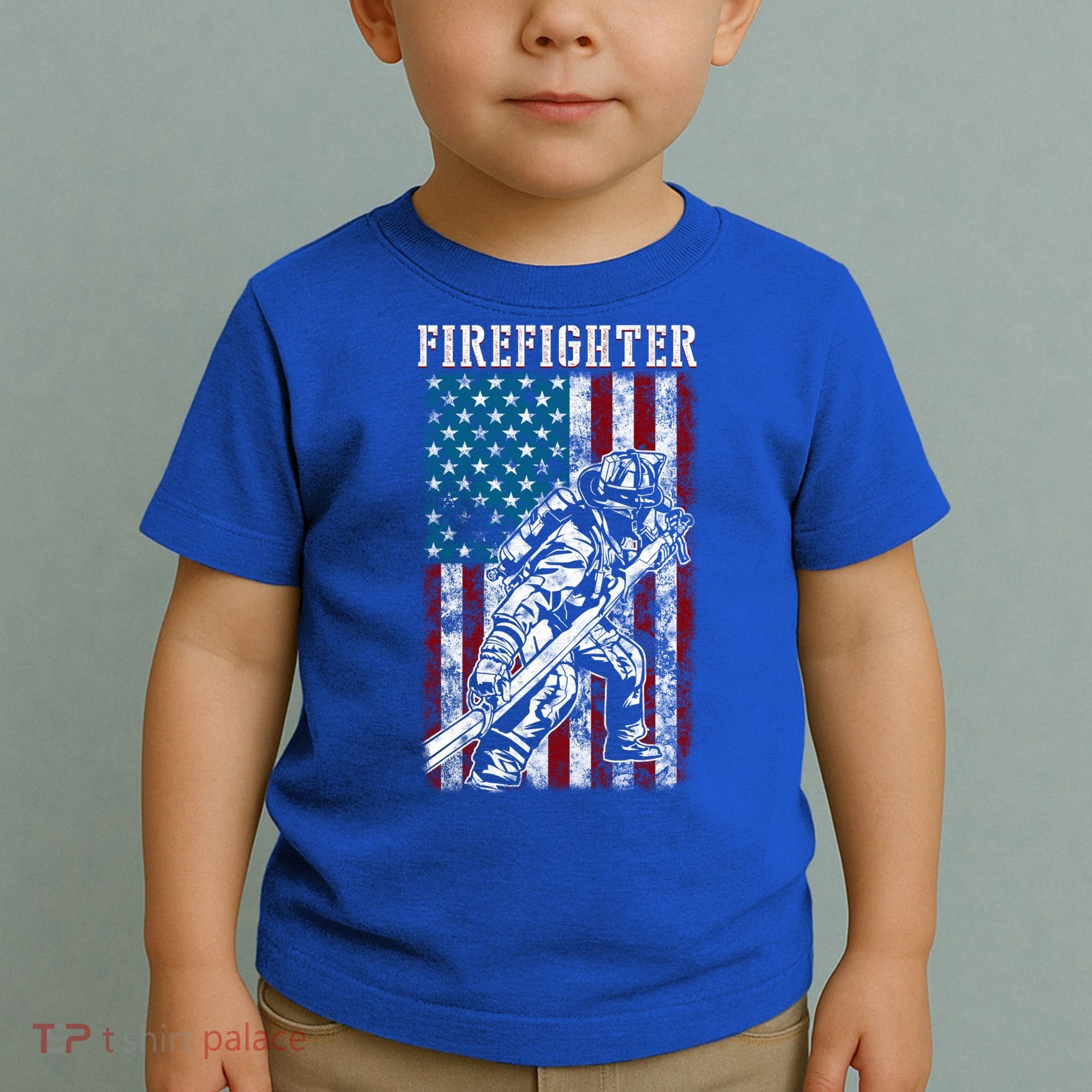 Fire Tattered Stripes Patriotic Firefighter American Flag Gift Toddler T-Shirt