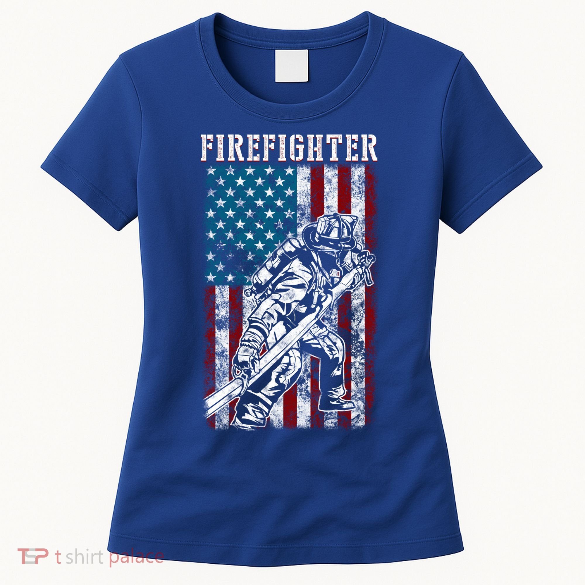Fire Tattered Stripes Patriotic Firefighter American Flag Gift Women's T-Shirt