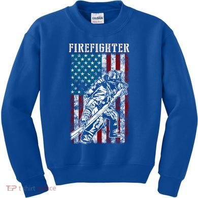 Fire Tattered Stripes Patriotic Firefighter American Flag Gift Kids Sweatshirt