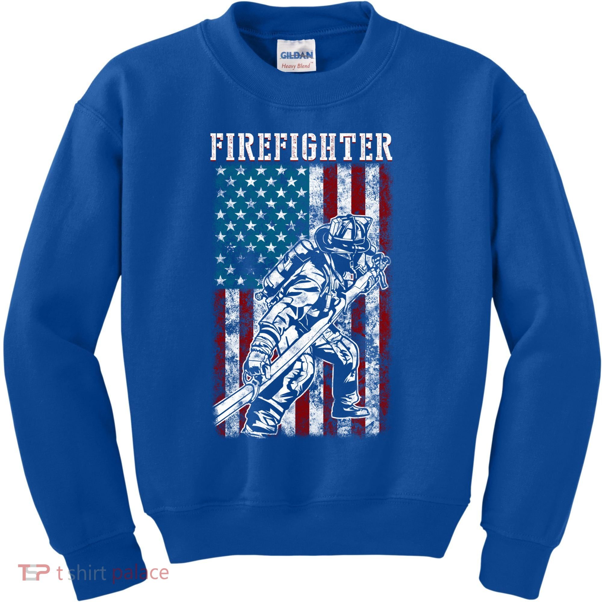 Fire Tattered Stripes Patriotic Firefighter American Flag Gift Kids Sweatshirt