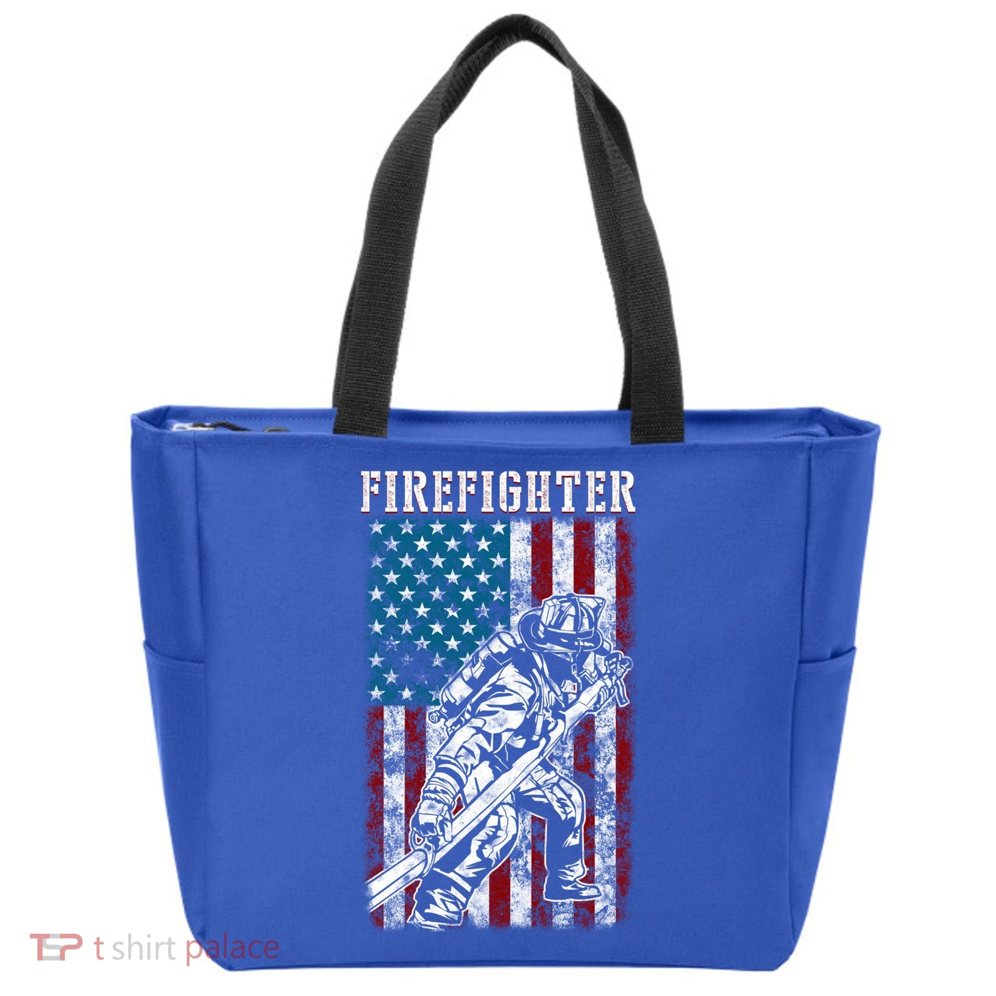 Fire Tattered Stripes Patriotic Firefighter American Flag Gift Tote Bag