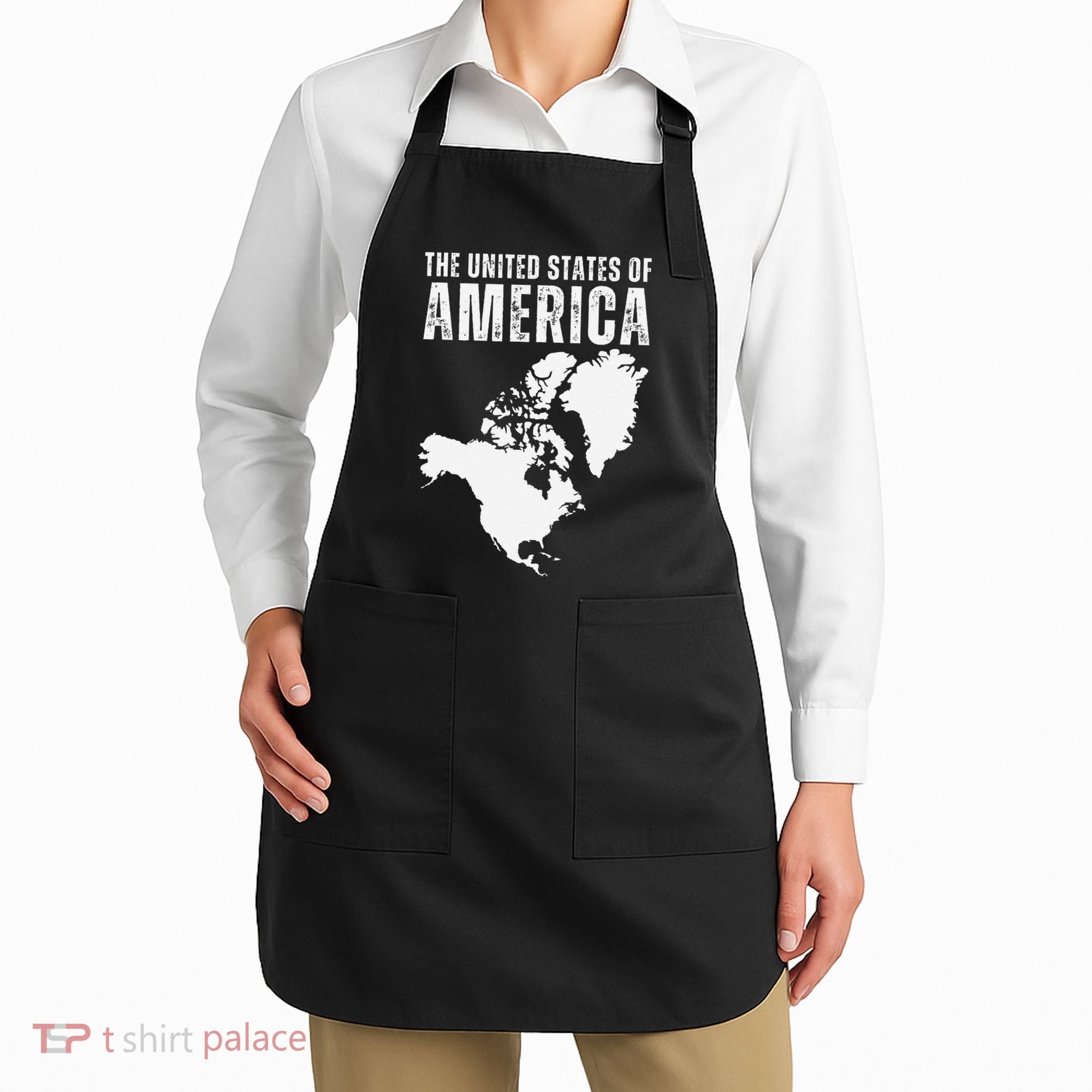 Funny Trump Speech American Flag Canada Greenland Gulf Map Apron