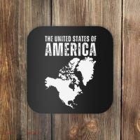 Funny Trump Speech American Flag Canada Greenland Gulf Map Coaster thumb 0