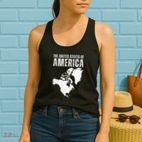 Funny Trump Speech American Flag Canada Greenland Gulf Map Women's Tank Top thumb 2