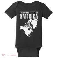 Funny Trump Speech American Flag Canada Greenland Gulf Map Baby Bodysuit thumb 0