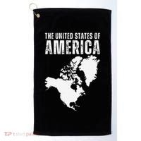 Funny Trump Speech American Flag Canada Greenland Gulf Map Golf Towel thumb 0