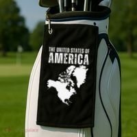 Funny Trump Speech American Flag Canada Greenland Gulf Map Golf Towel thumb 2