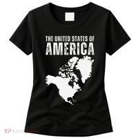 Funny Trump Speech American Flag Canada Greenland Gulf Map Women's T-Shirt thumb 0