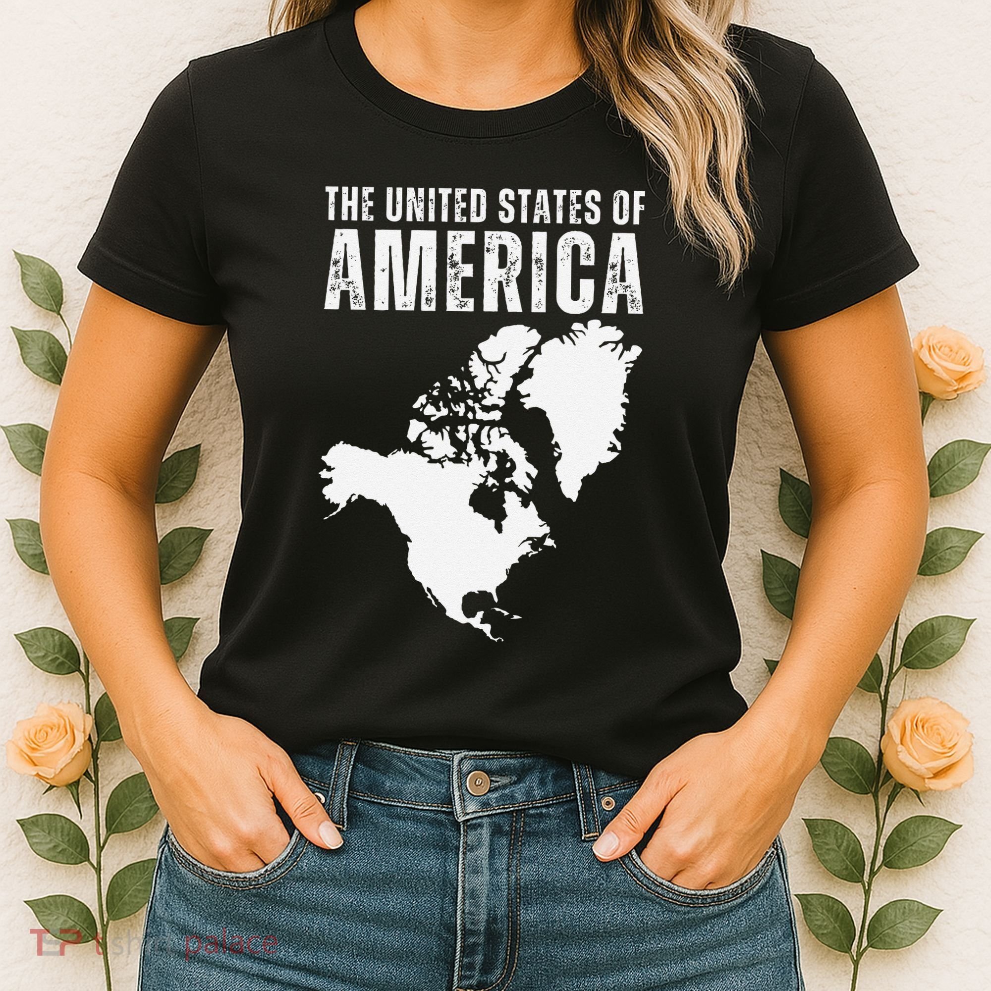 Funny Trump Speech American Flag Canada Greenland Gulf Map Women's T-Shirt