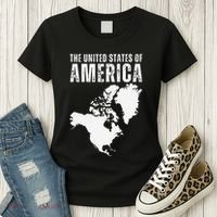 Funny Trump Speech American Flag Canada Greenland Gulf Map Women's T-Shirt thumb 3
