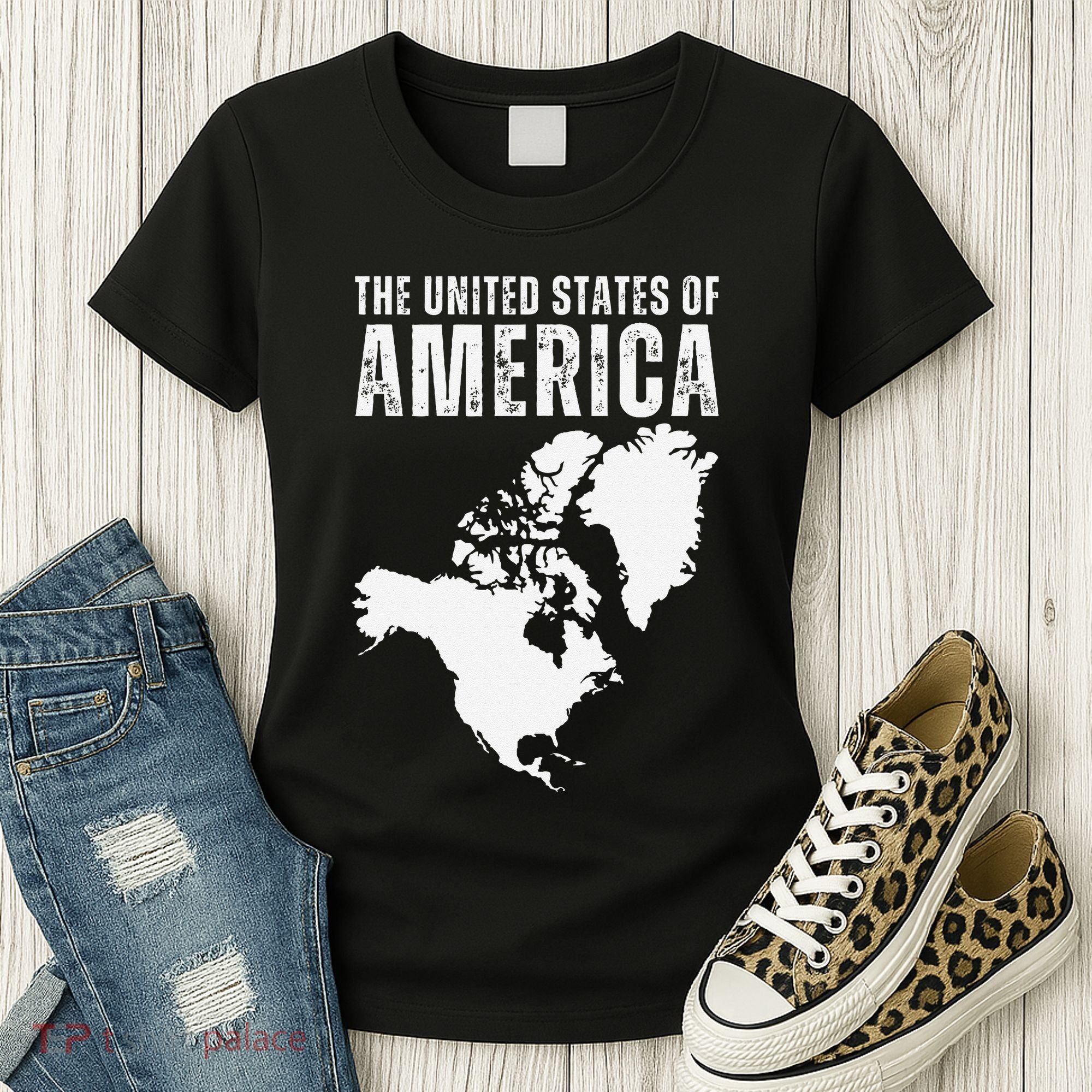 Funny Trump Speech American Flag Canada Greenland Gulf Map Women's T-Shirt