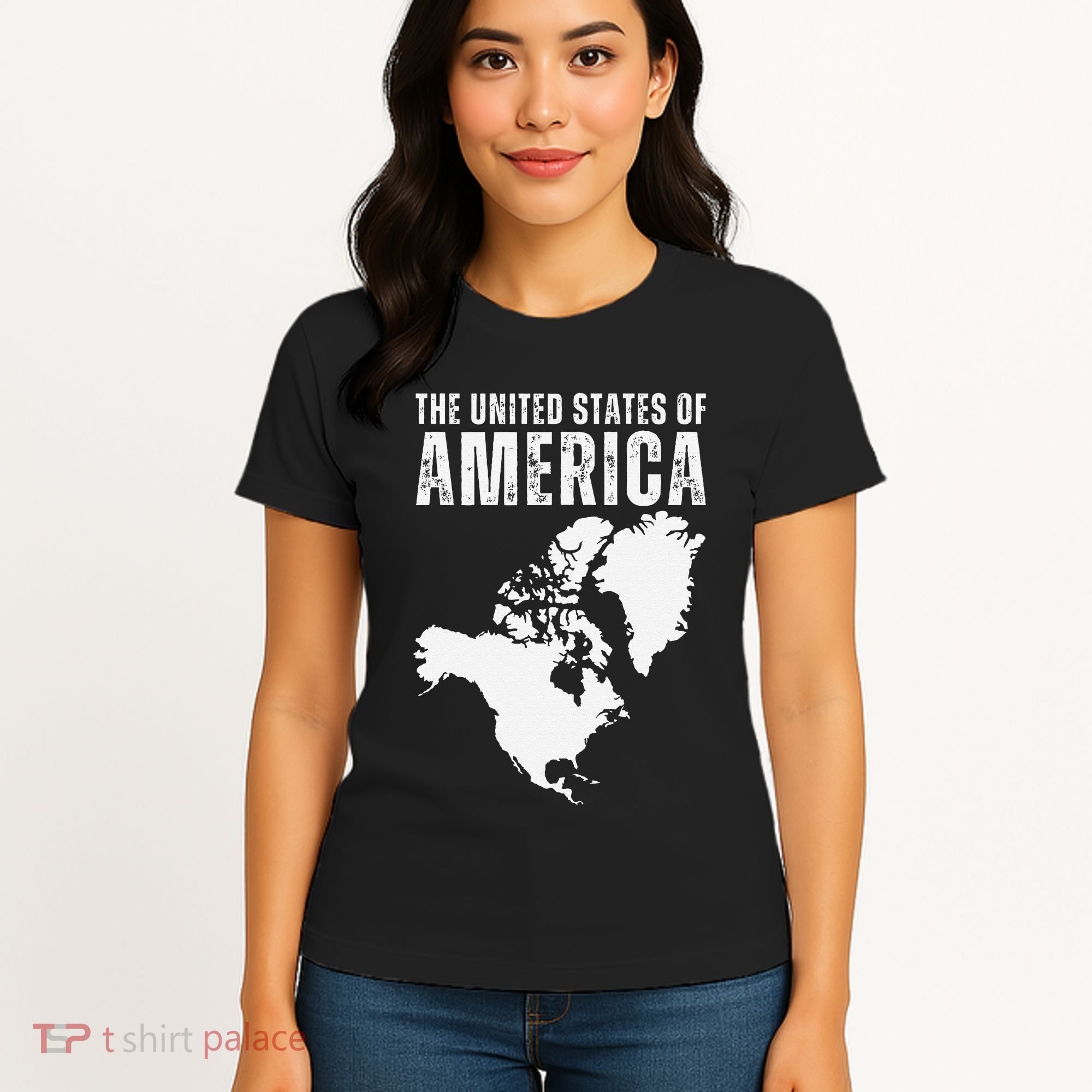 Funny Trump Speech American Flag Canada Greenland Gulf Map Women's T-Shirt