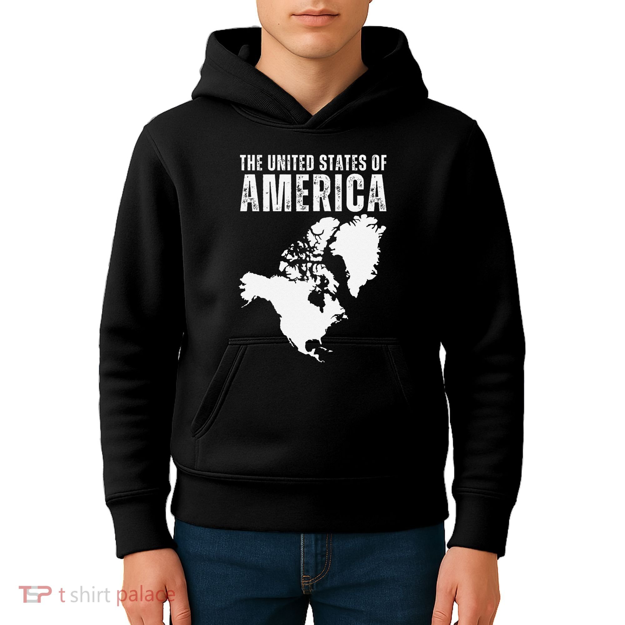 Funny Trump Speech American Flag Canada Greenland Gulf Map Kids Hoodie