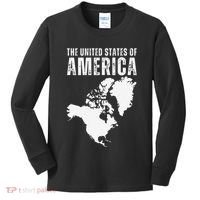 Funny Trump Speech American Flag Canada Greenland Gulf Map Kids Long Sleeve Shirt thumb 0