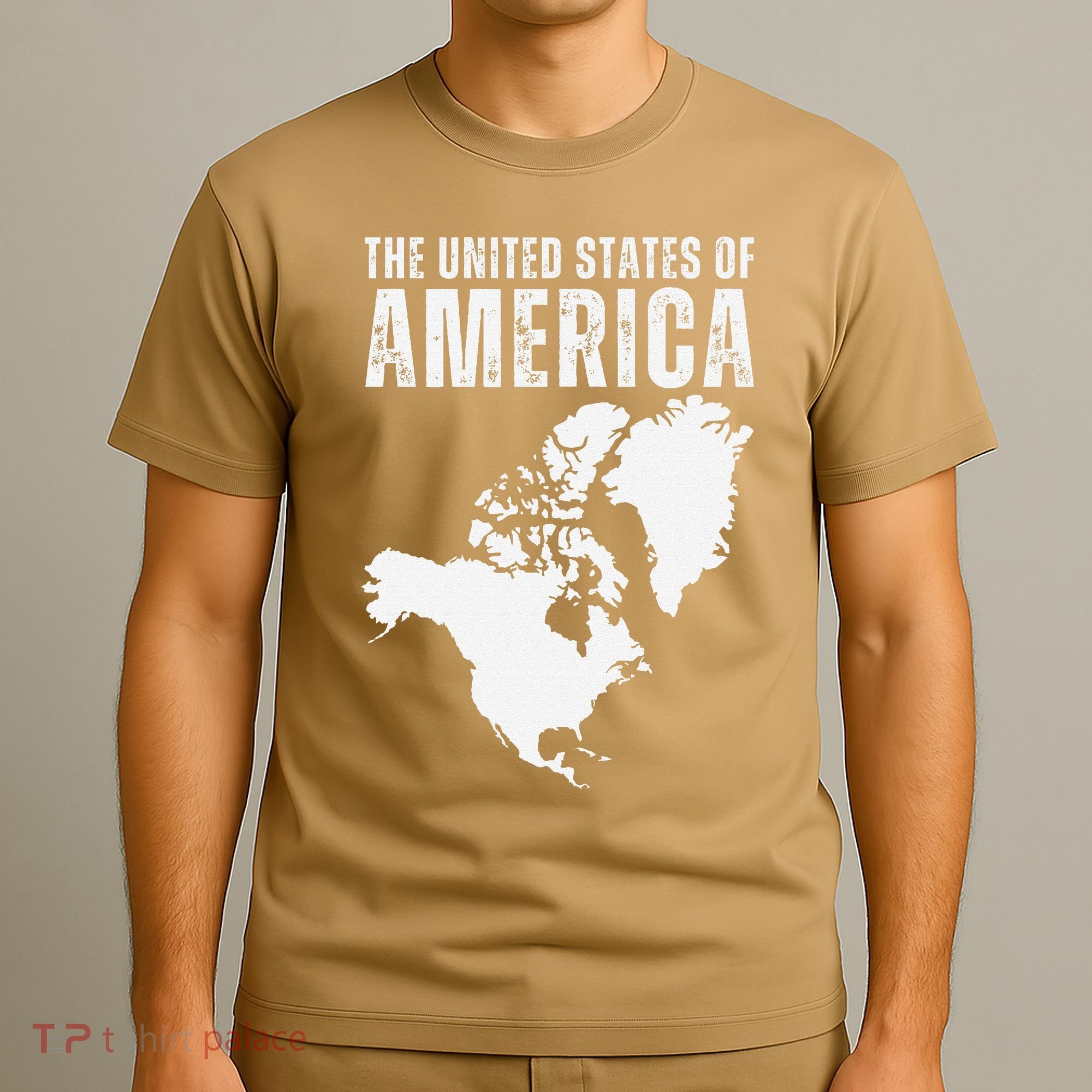 Funny Trump Speech American Flag Canada Greenland Gulf Map T-Shirt