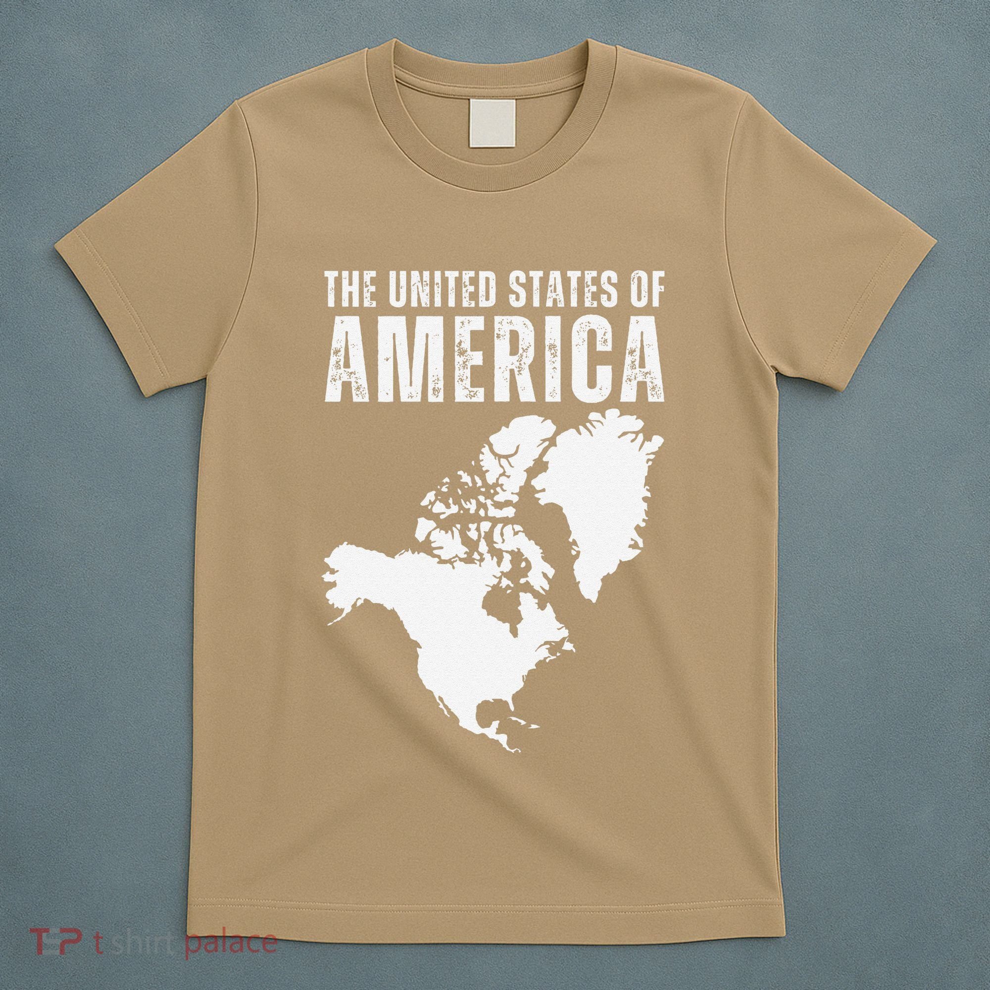Funny Trump Speech American Flag Canada Greenland Gulf Map T-Shirt
