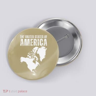 Funny Trump Speech American Flag Canada Greenland Gulf Map Button