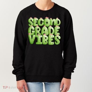 Friday Teacher Second 2Nd Grade Level Cactus Vibes Boho Team Gift Women's Sweatshirt