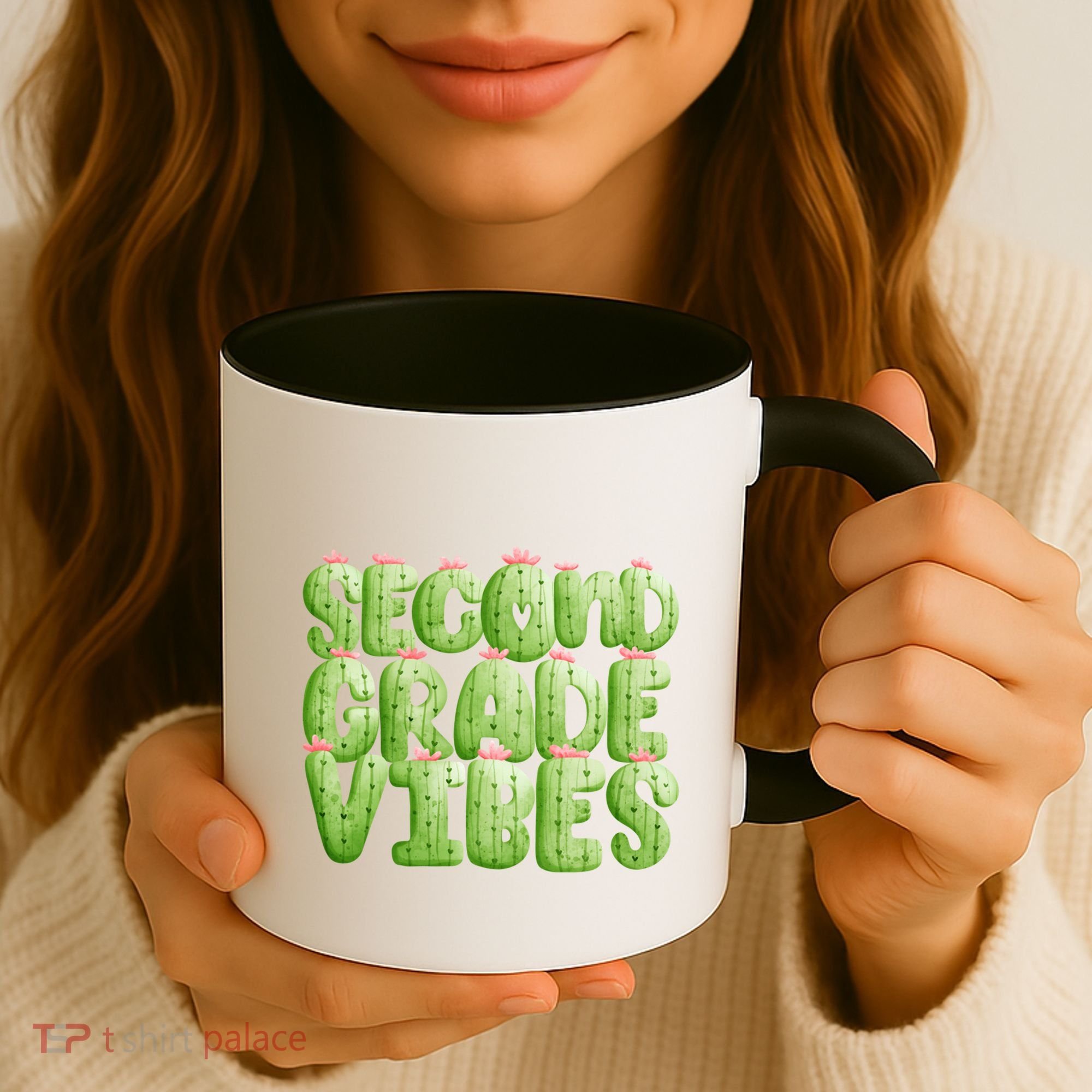 Friday Teacher Second 2Nd Grade Level Cactus Vibes Boho Team Gift Coffee Mug