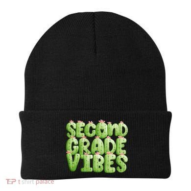 Friday Teacher Second 2Nd Grade Level Cactus Vibes Boho Team Gift Beanie