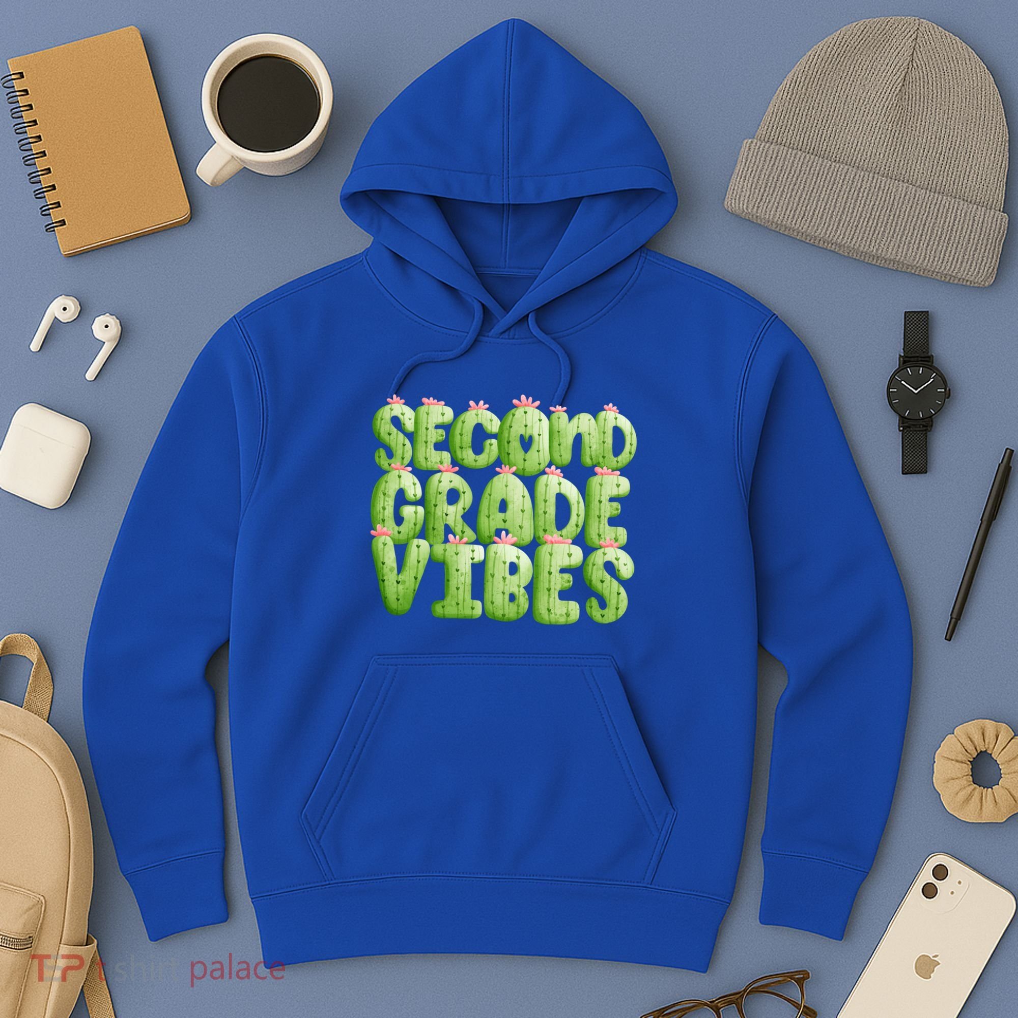 Friday Teacher Second 2Nd Grade Level Cactus Vibes Boho Team Gift Hoodie