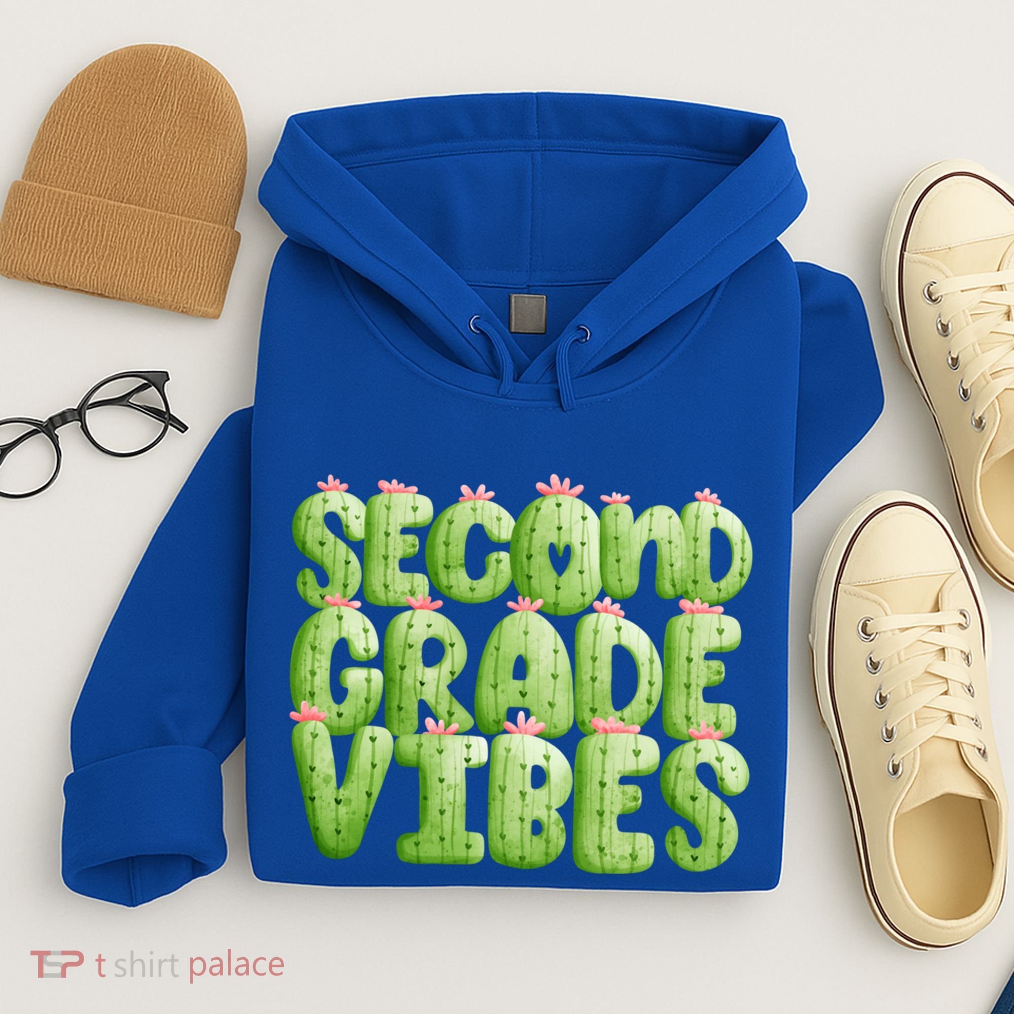 Friday Teacher Second 2Nd Grade Level Cactus Vibes Boho Team Gift Hoodie