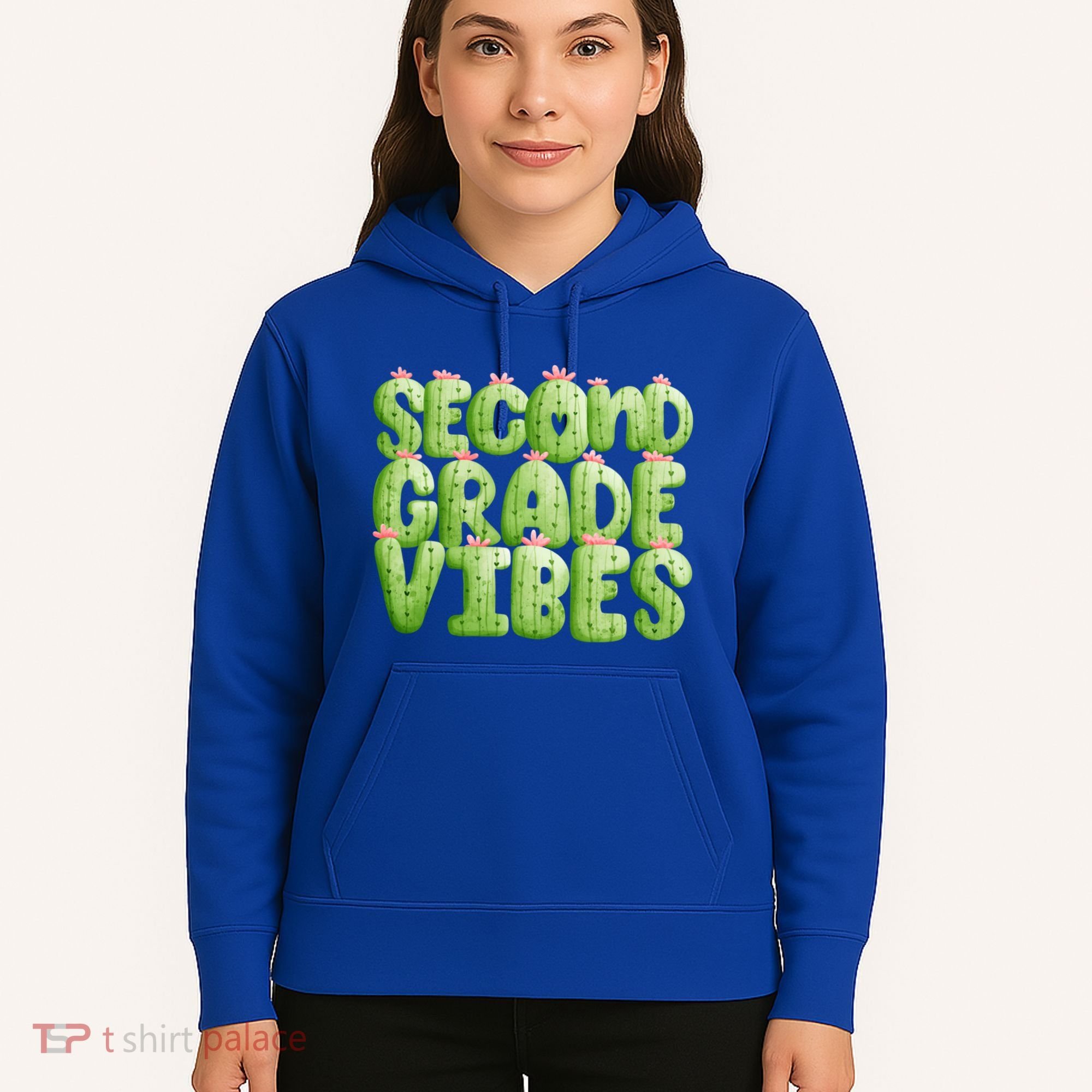 Friday Teacher Second 2Nd Grade Level Cactus Vibes Boho Team Gift Hoodie