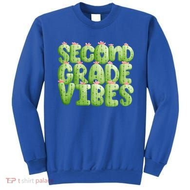 Friday Teacher Second 2Nd Grade Level Cactus Vibes Boho Team Gift Sweatshirt