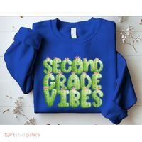 Friday Teacher Second 2Nd Grade Level Cactus Vibes Boho Team Gift Sweatshirt thumb 2