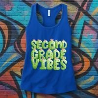 Friday Teacher Second 2Nd Grade Level Cactus Vibes Boho Team Gift Women's Tank Top thumb 3